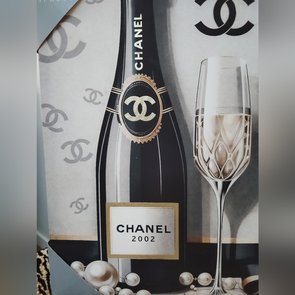 Chanel Champagne Wall Art Decor - Black and White EST 2002 - Picture 3 of 3
